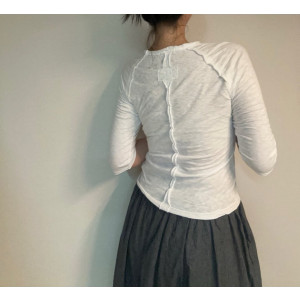 코튼 라운드티 데끼 7부 여성티셔츠